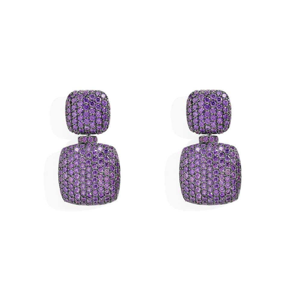 Purple Square Earrings - APM Monaco UK