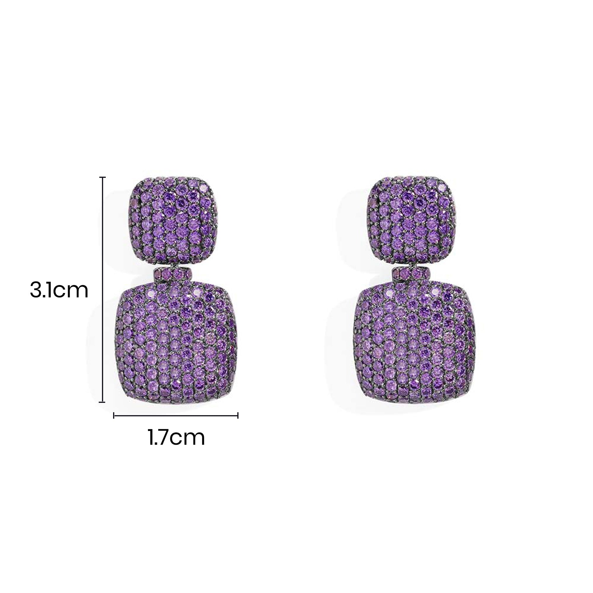 Purple Square Earrings - APM Monaco UK