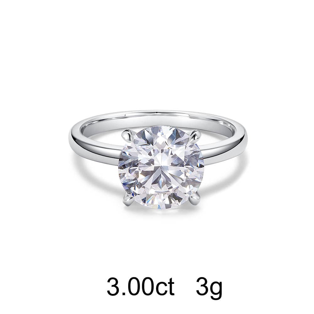 Solitaire Round Diamond Ring (3ct) - APM Monaco UK