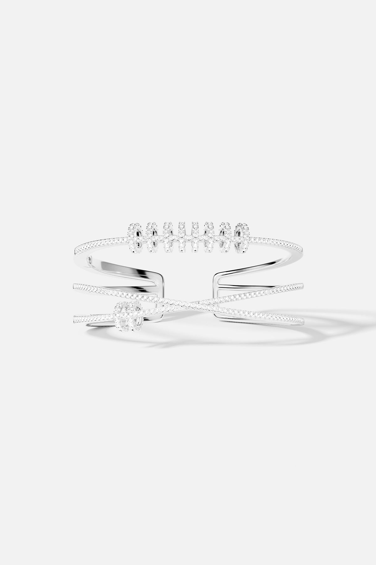 APM Bracelet, sculptural lines and shimmering pavé, effortlessly modern elegance.