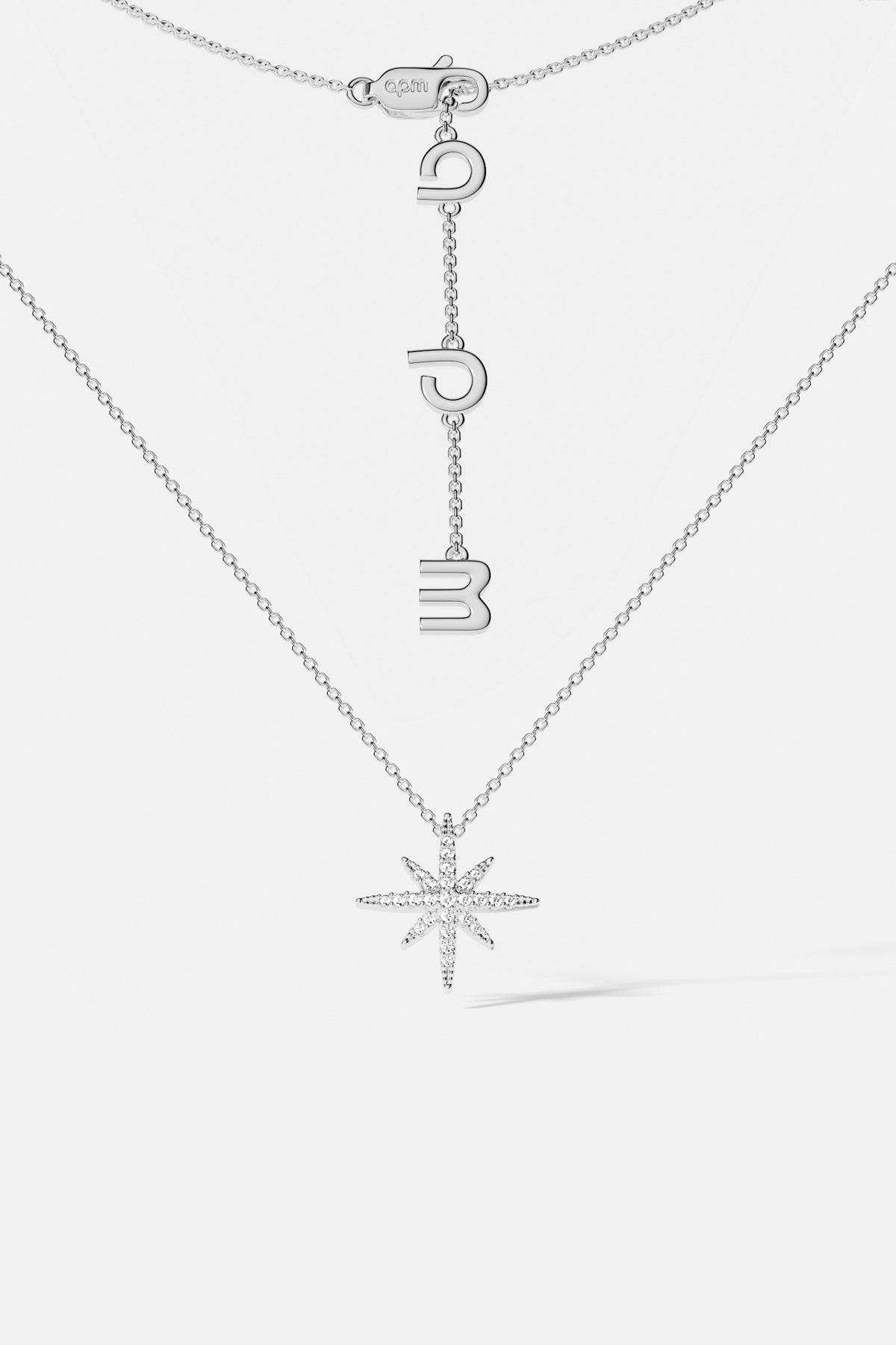 APM Météorites Necklace, a shimmering star suspended in effortless rhodium finish elegance.