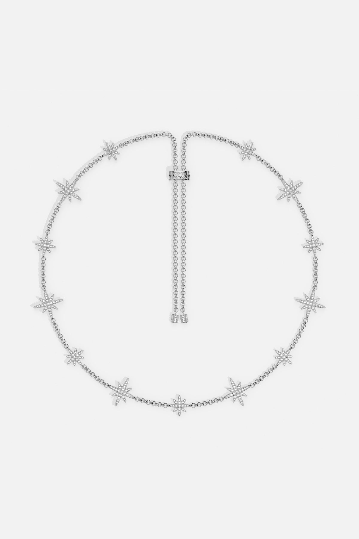 APM Météorites Necklace, a constellation of stars in radiant rhodium finish.