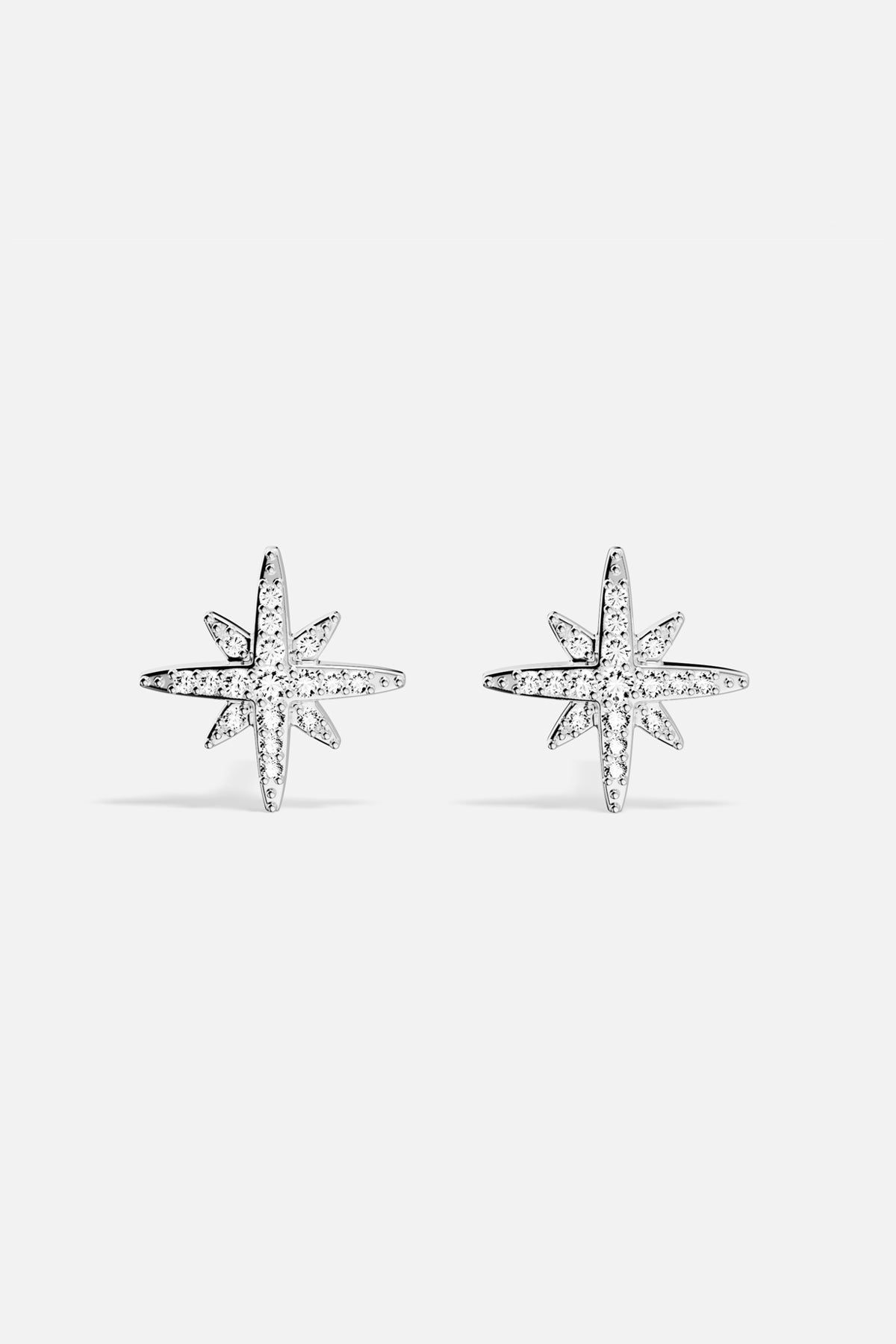 APM Météorites Earrings, a celestial sparkle in rhodium finish.