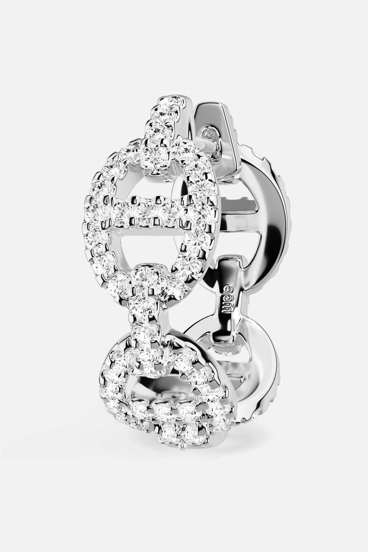 APM Morse Earrings, a shimmering link of modern elegance in rhodium finish.