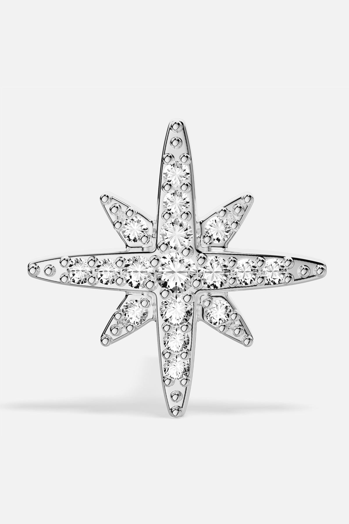 APM Star Earring, a radiant spark of celestial elegance in rhodium finish.
