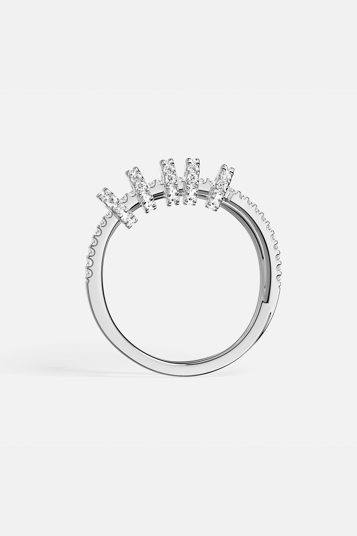 APM Morse Ring, a shimmering whisper in rhodium finish, effortlessly modern.