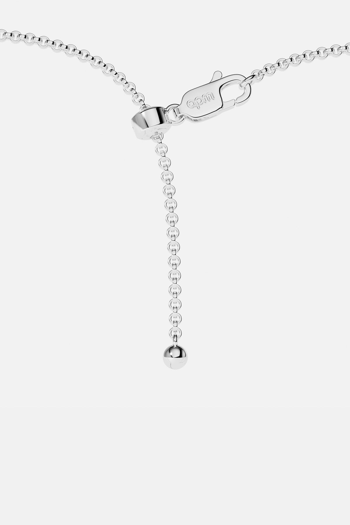 APM Necklace with adjustable clasp, a rhodium finish detail of quiet elegance.