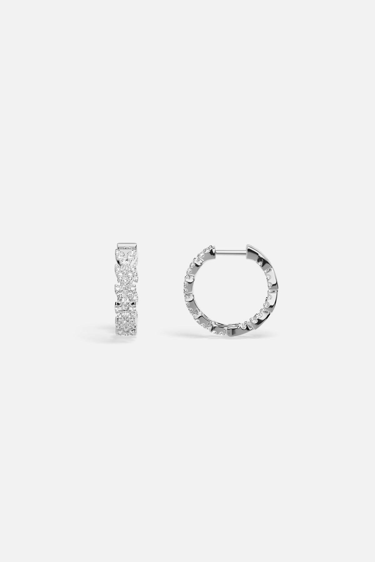 APM Hoop Earrings, a shimmering rhodium finish for effortless everyday radiance.