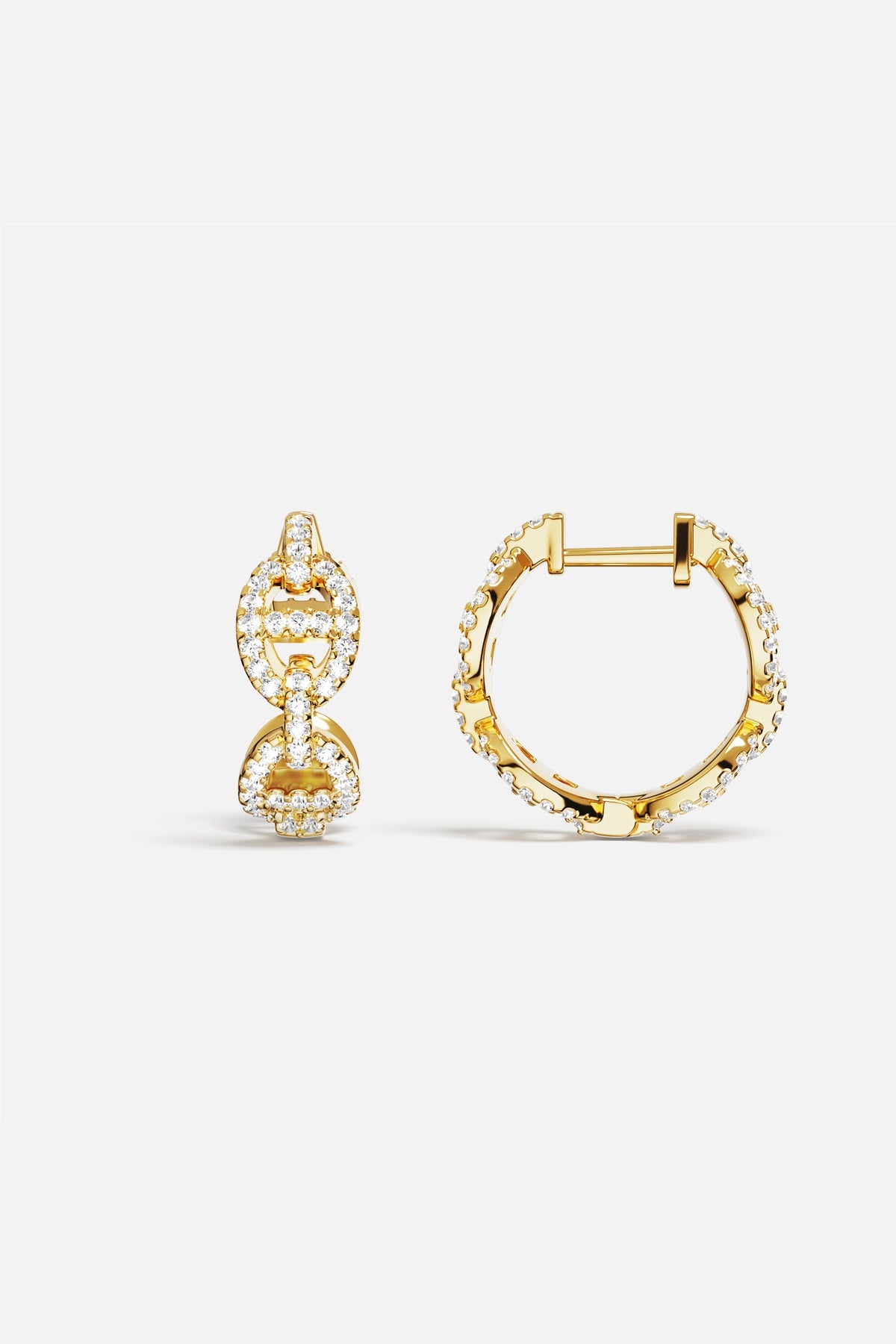 APM Hoop Earrings in gold color, a luminous twist on everyday elegance.