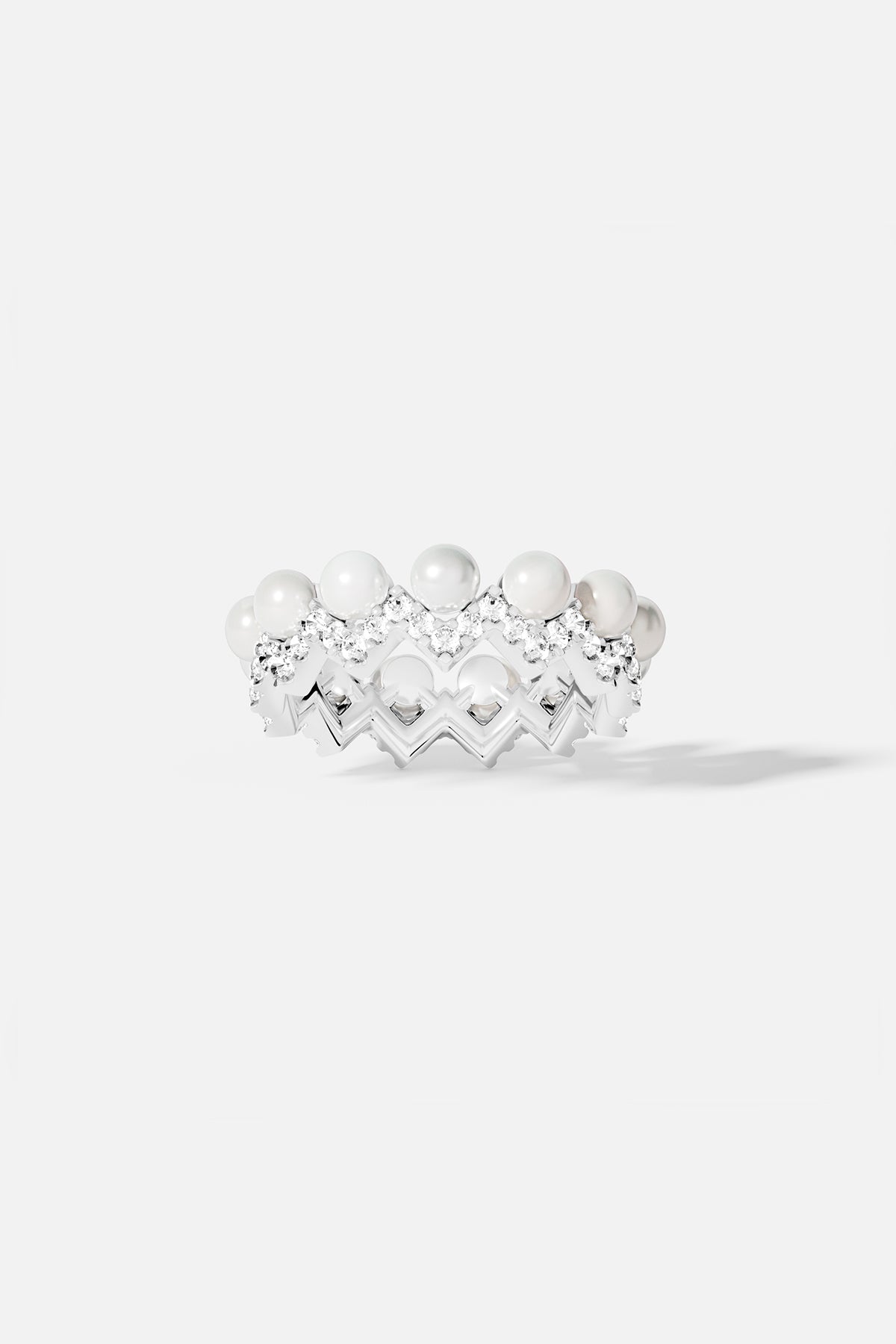 Up and Down Ring with Pearls