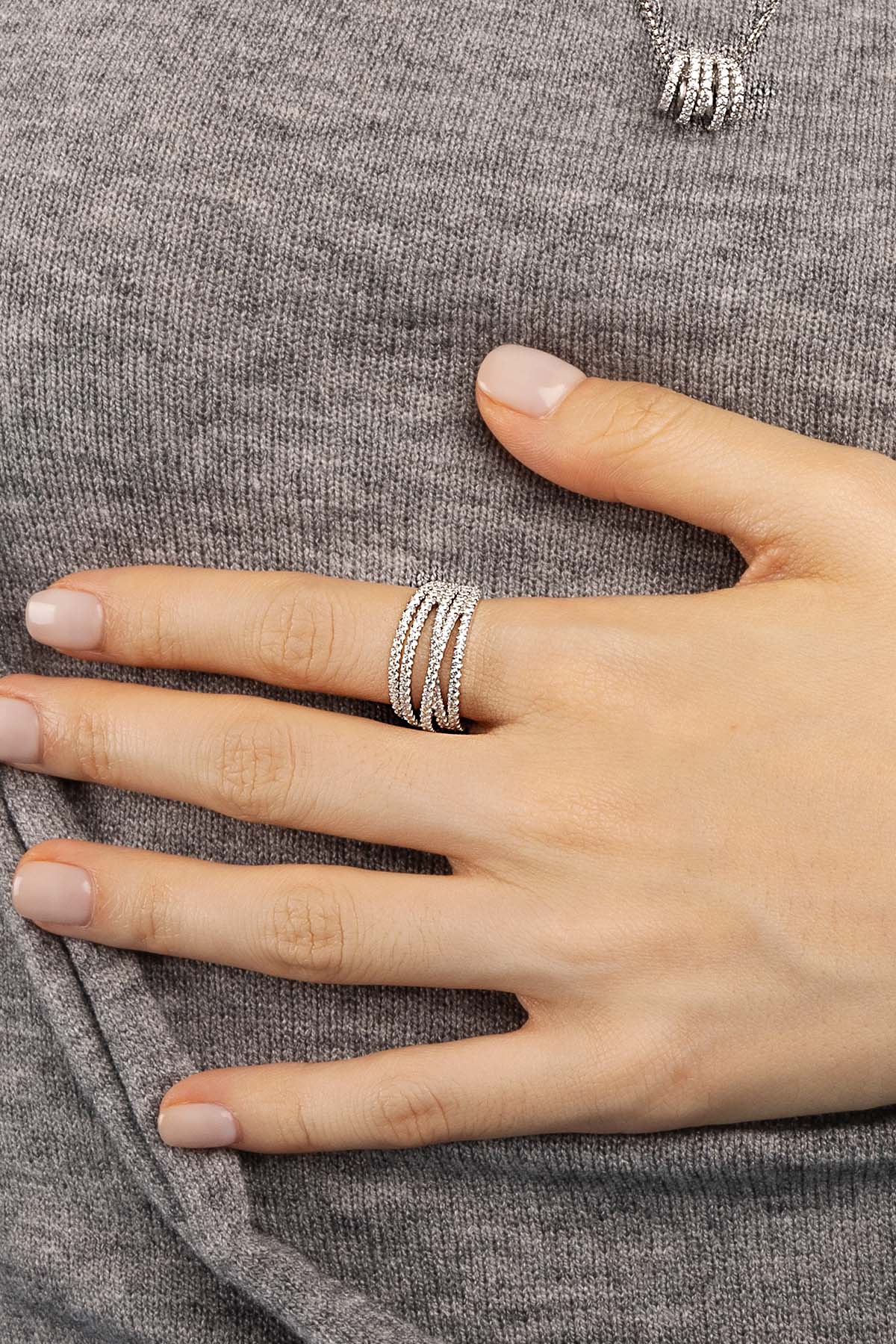 APM Monaco Five-Hoop Ring in Silver