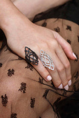 APM Monaco Long Arabesque Ring in Silver