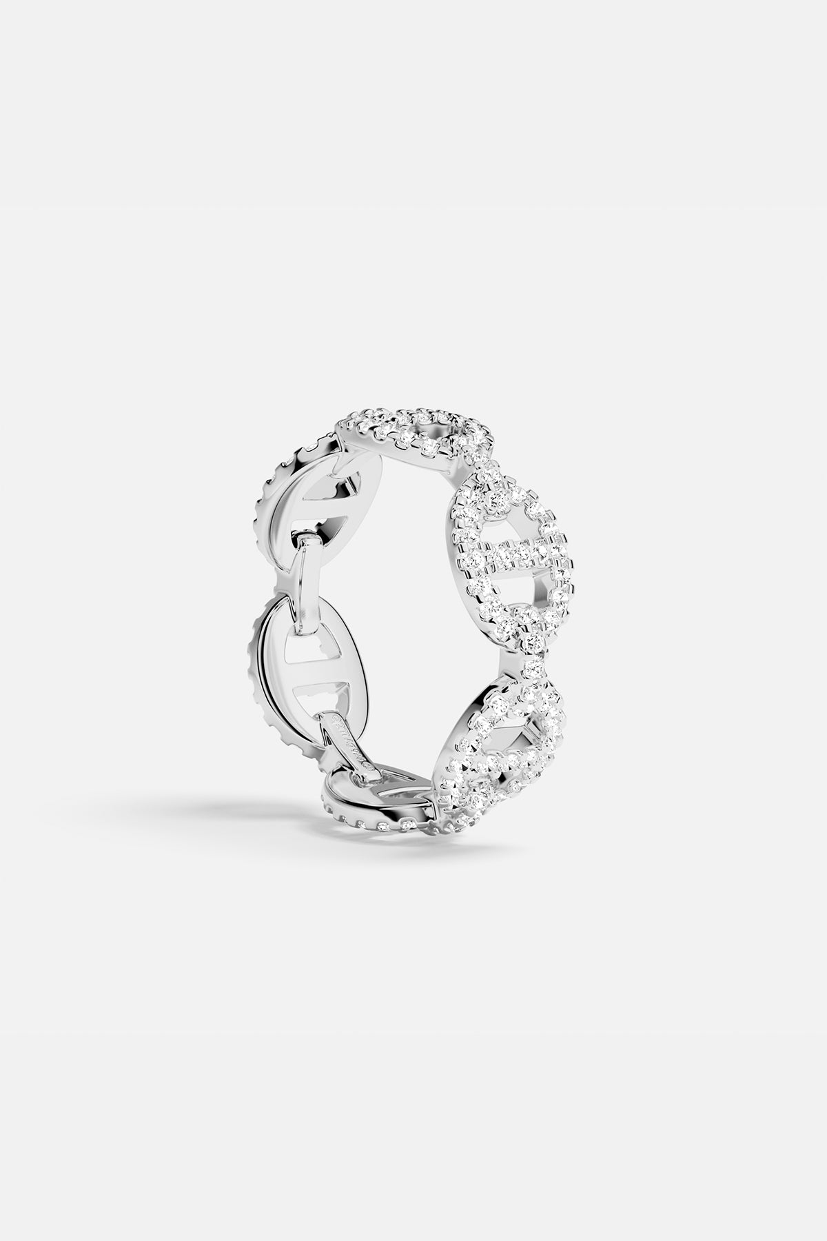 APM MONACO yacht club ring in silver on a white background