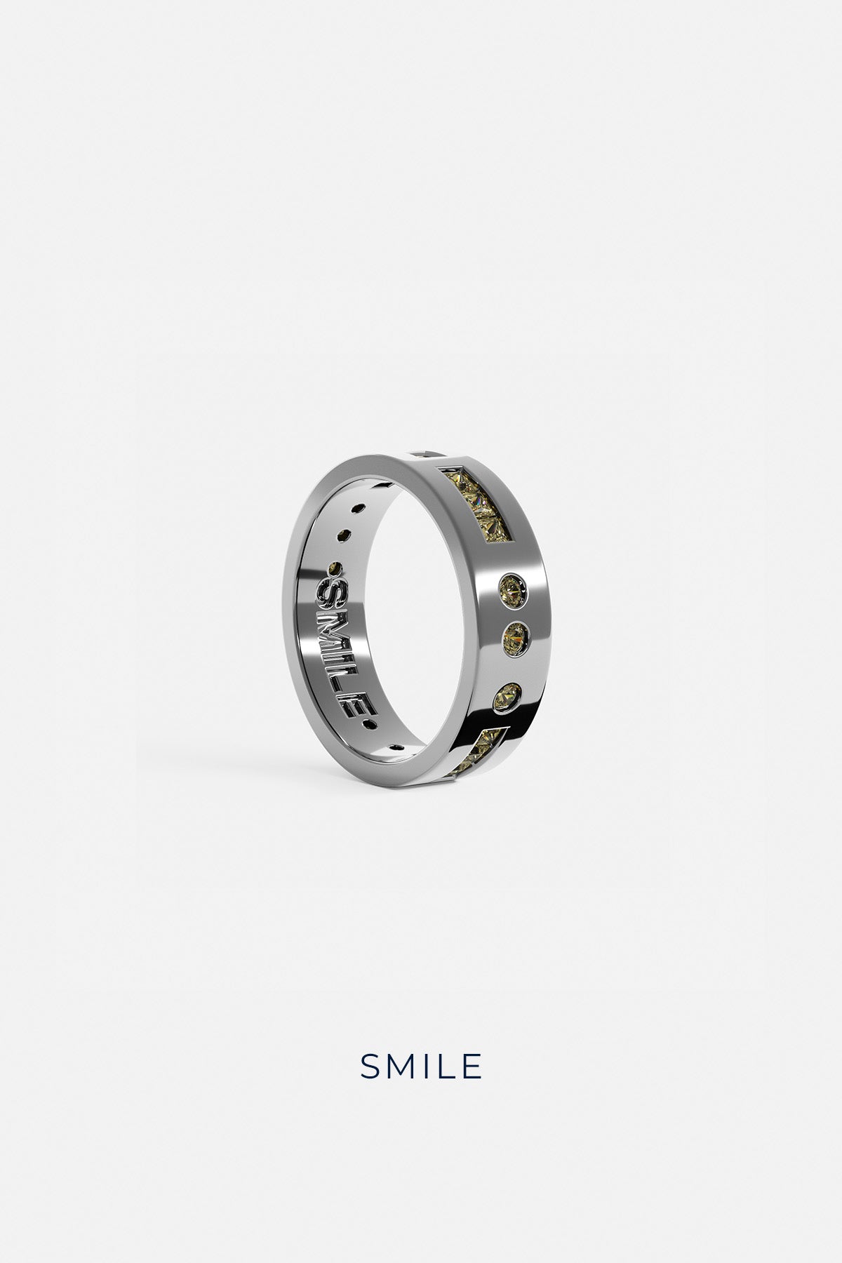 Khaki Smile Morse Code Ring