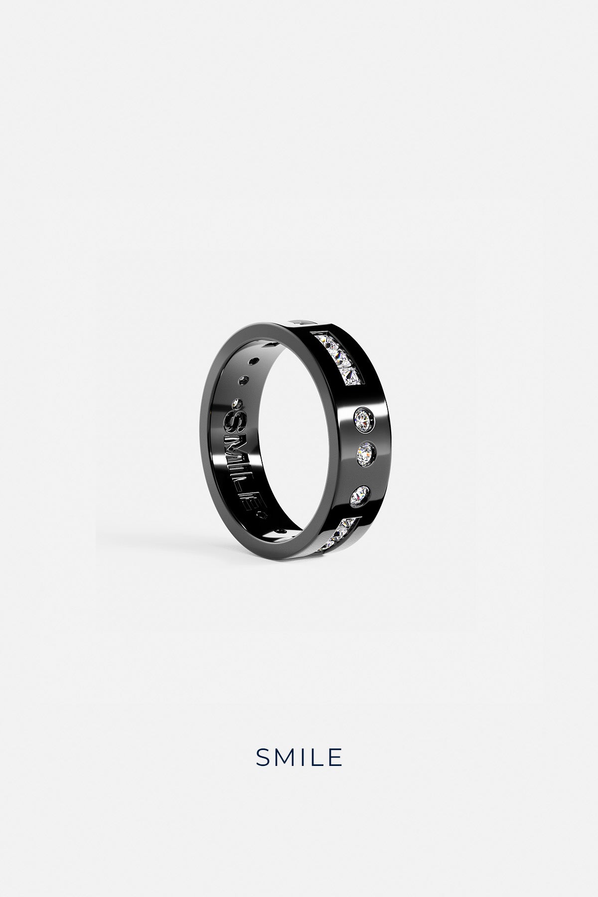 Black Smile Morse Code Ring