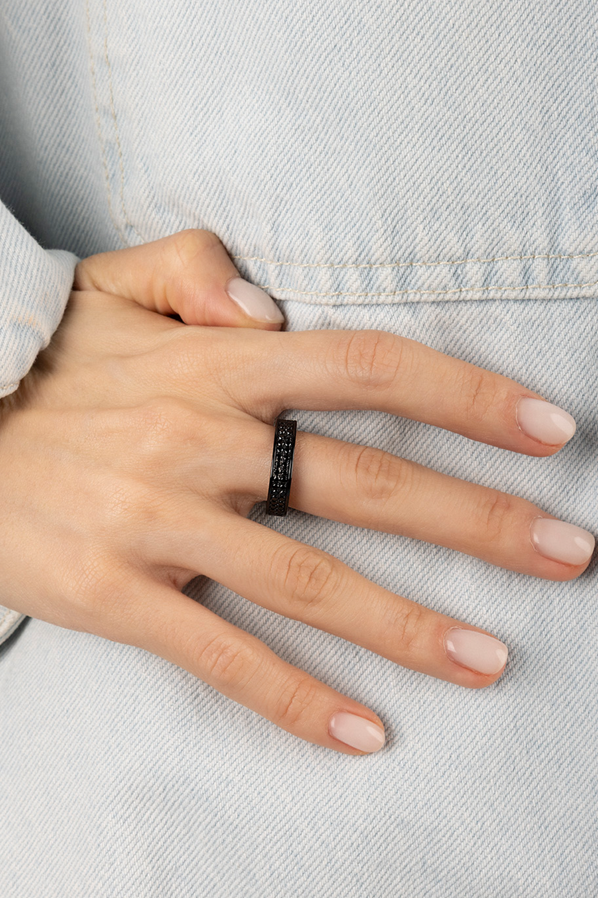 Chunky Black Pavé Ring