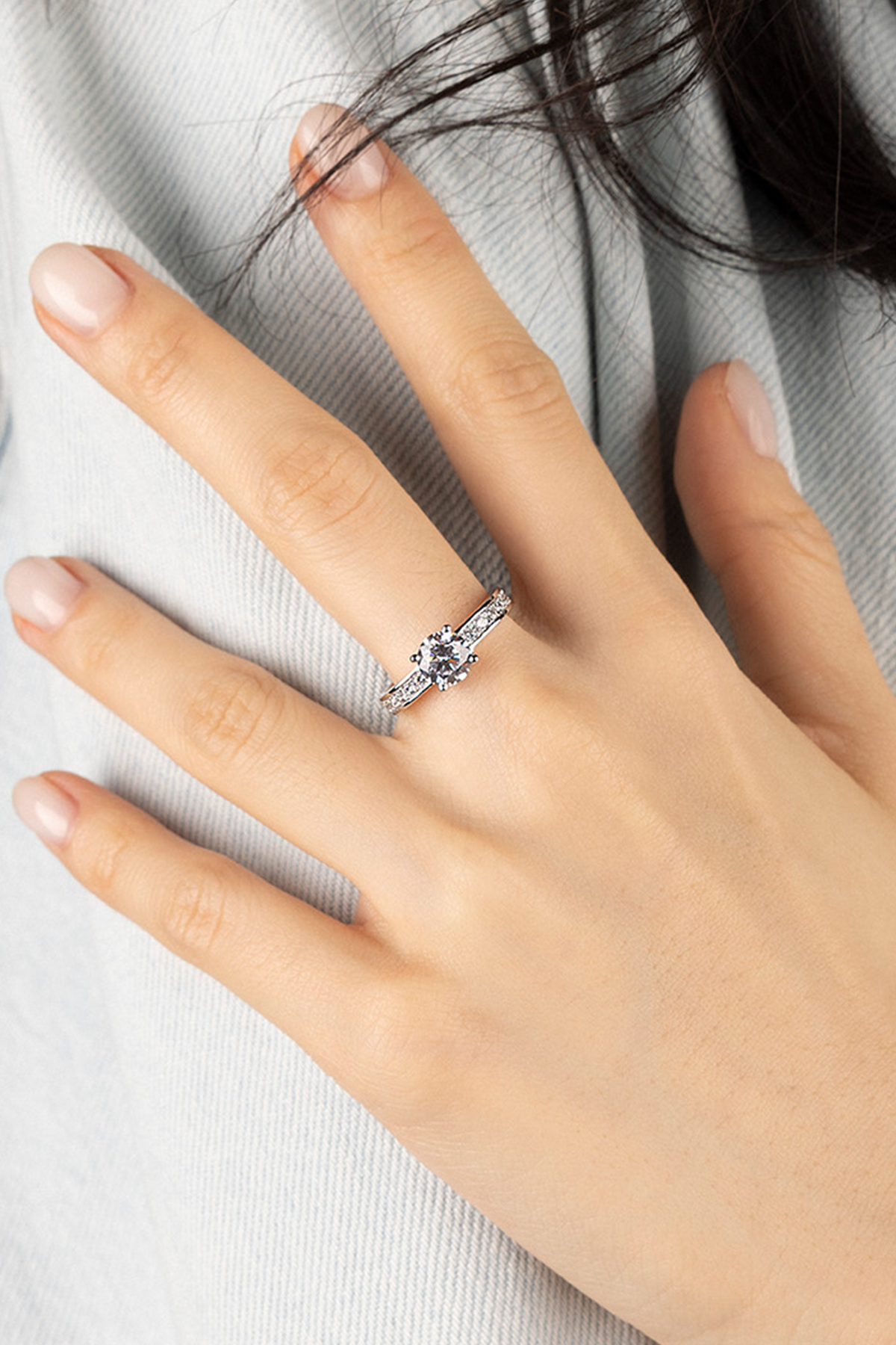 Pavé Ring with Round Zirconia