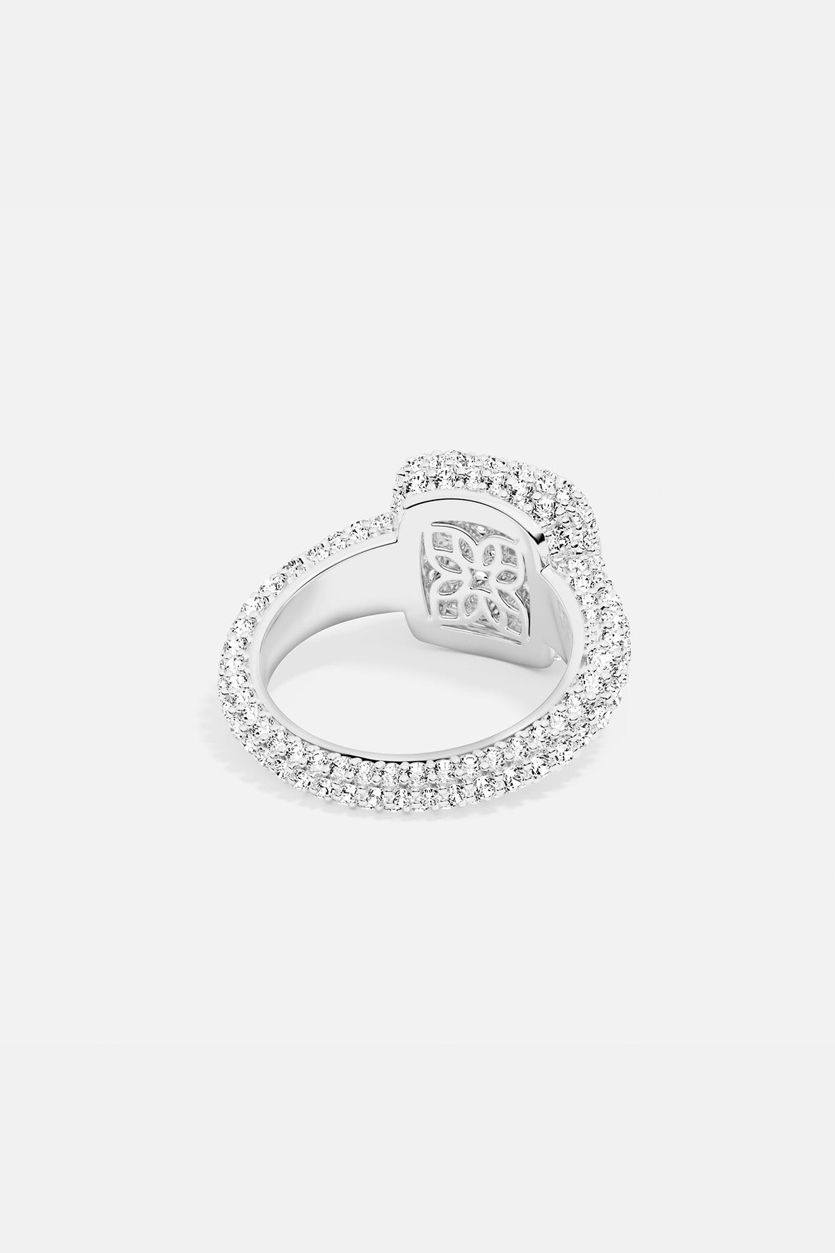 APM MONACO silver pave ring on a white background