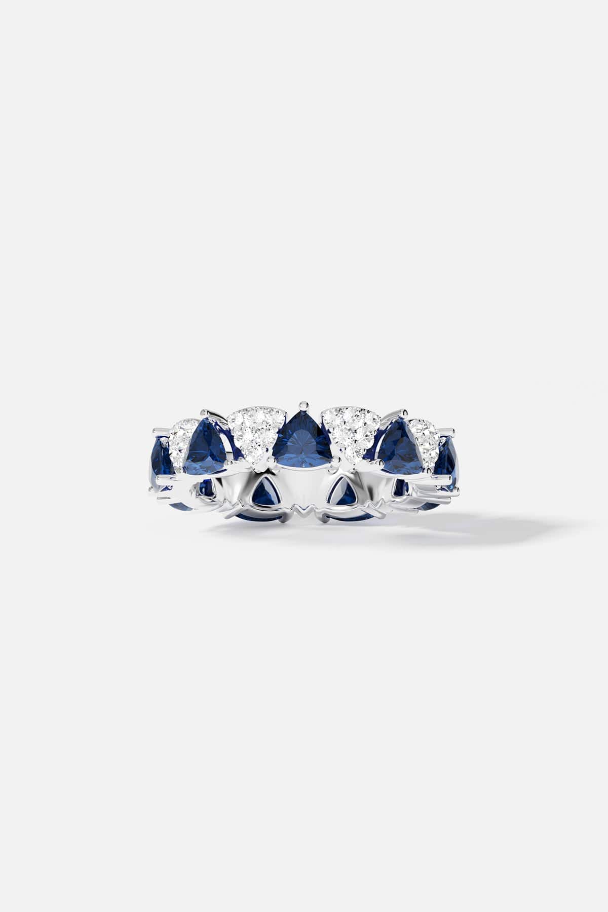 White & Blue Triangle Ring