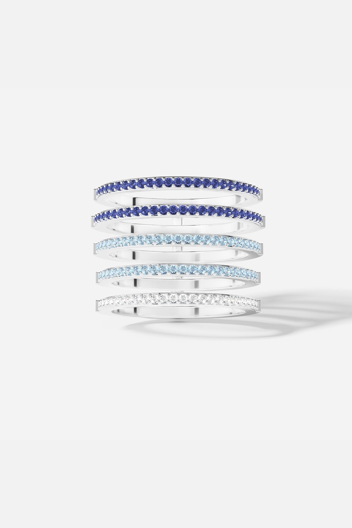 Aqua Linear Pavé Ring