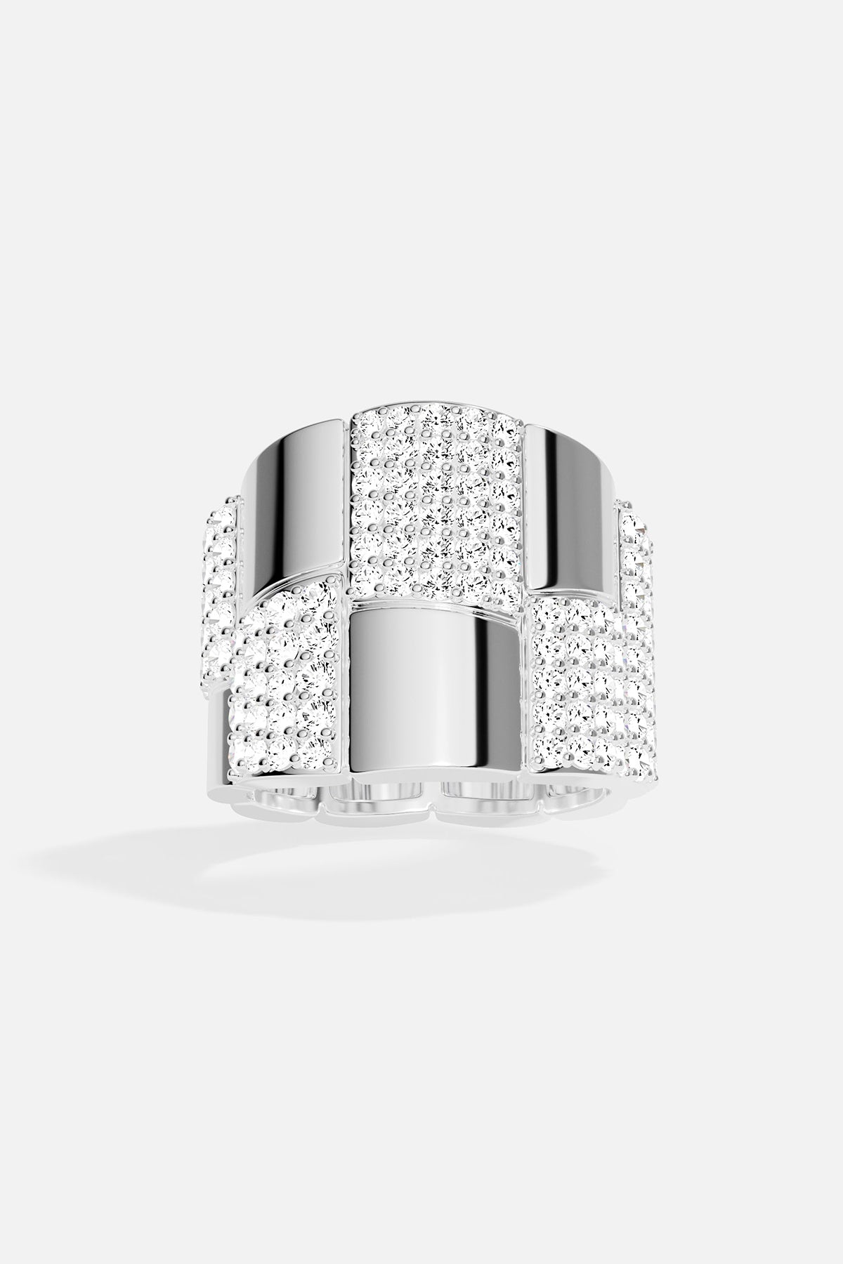 Silver ring on a white background