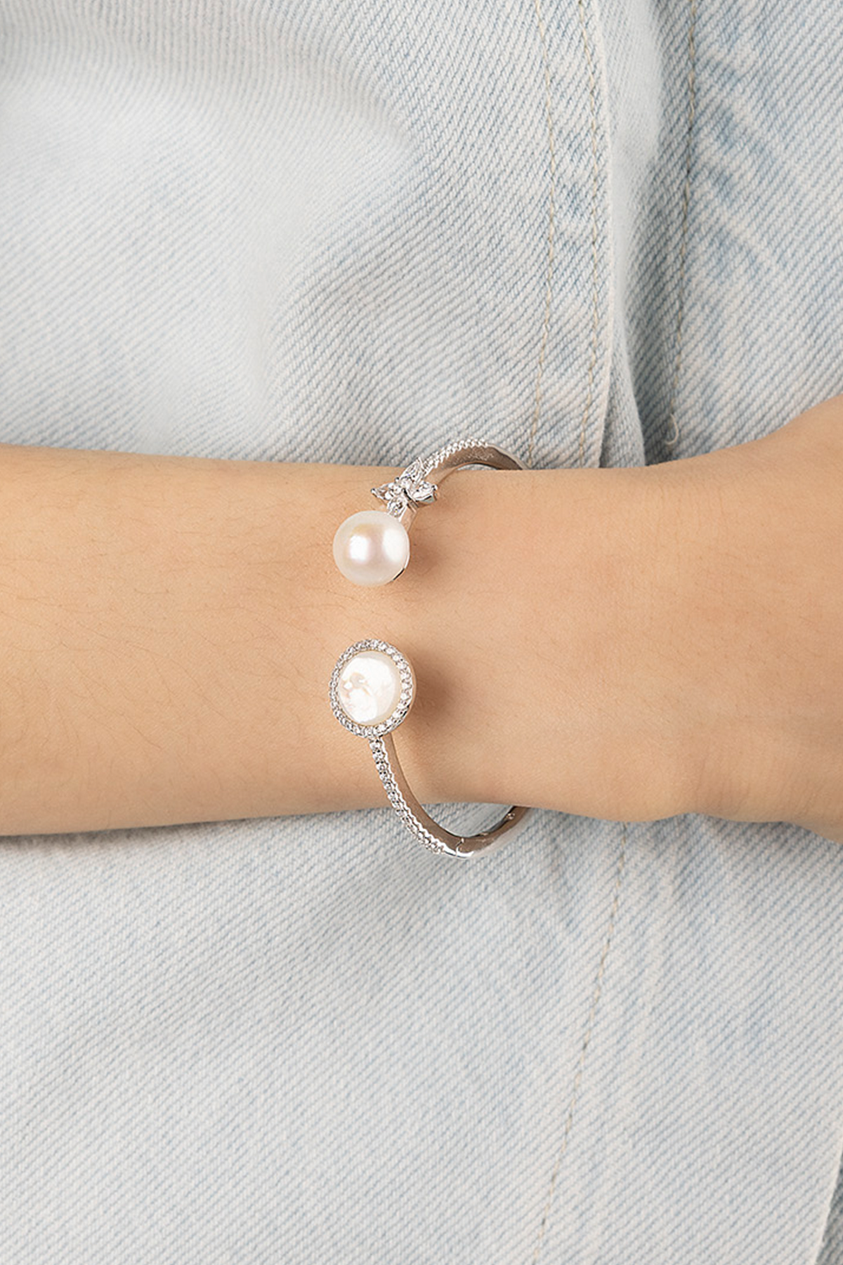 White Nacre and Pearl Cuff