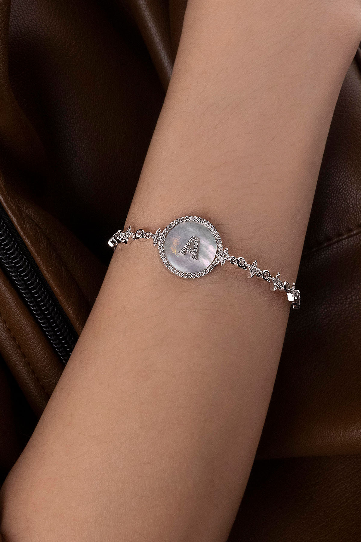 APM Monaco Alphabet Eternelle Adjustable Bracelet in Silver