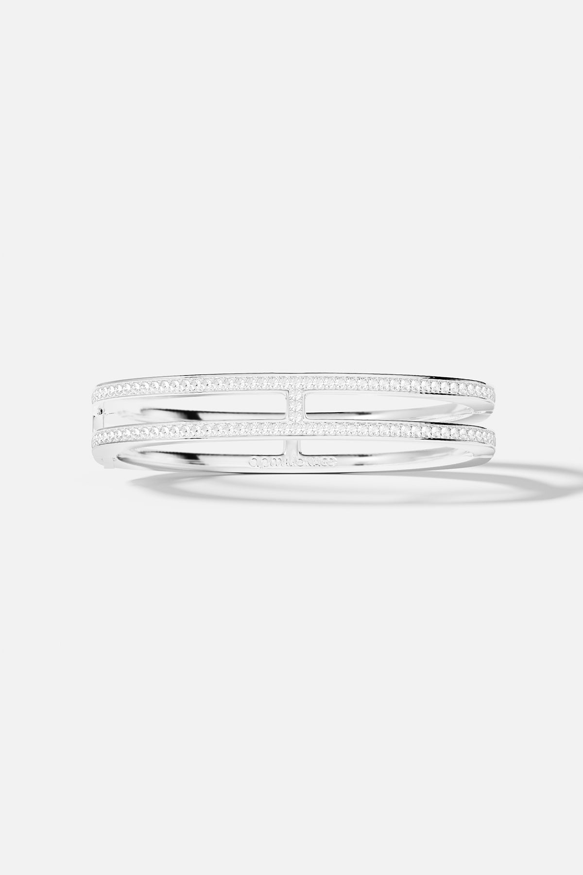 Dainty Double Line Pavé Bangle