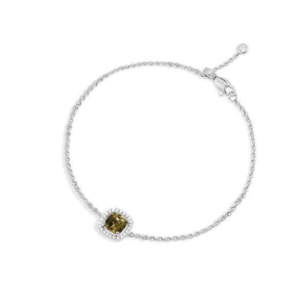 Khaki Pavé Square Adjustable Bracelet