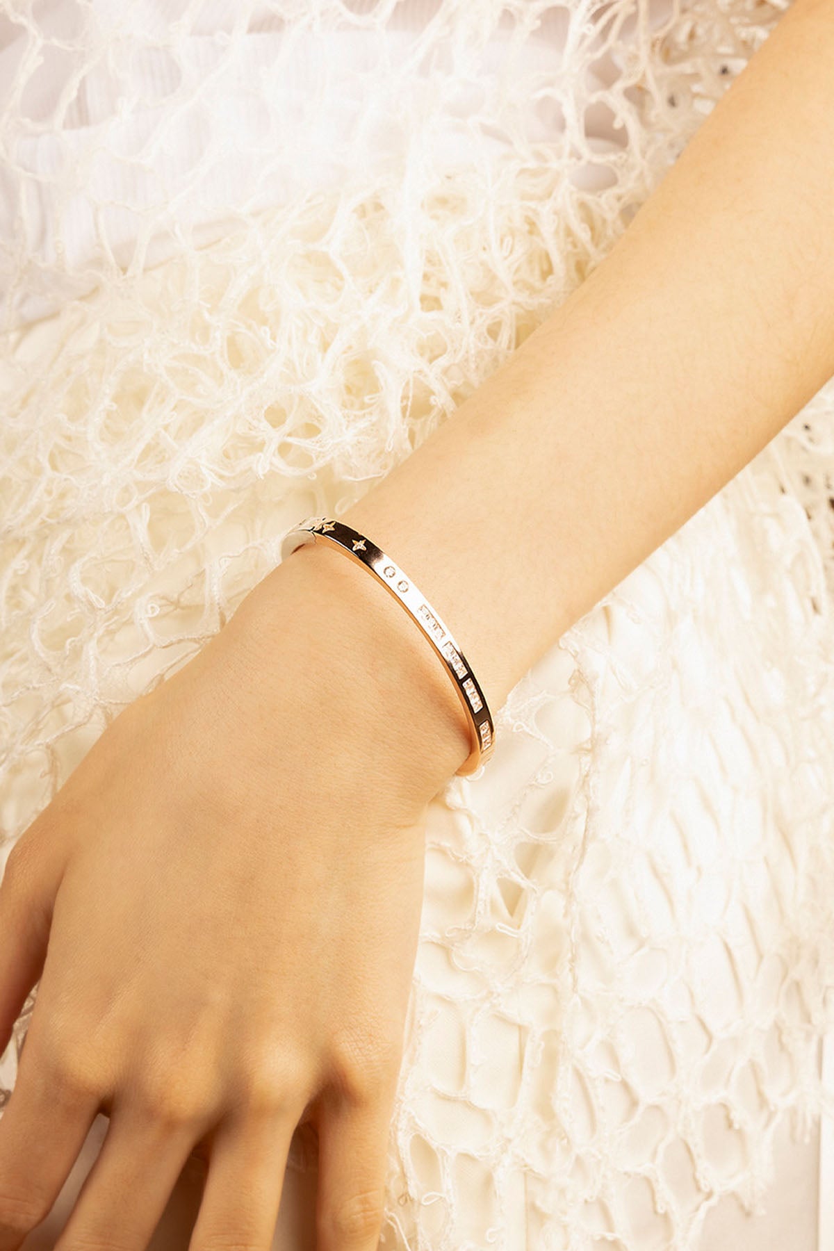 APM Monaco TOI MOI Morse Code Bangle   worn on hand