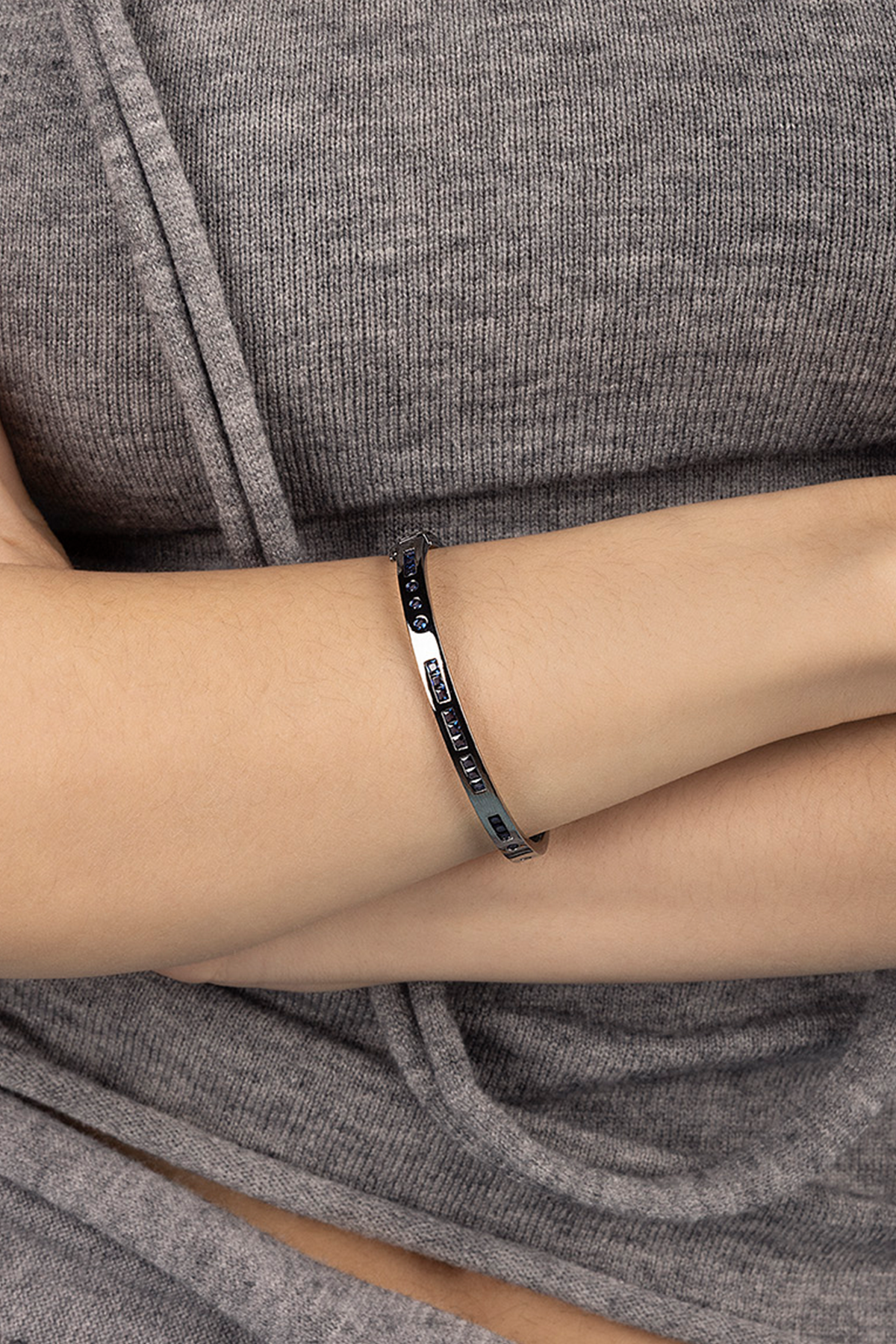 Blue Bonheur Morse Code Bangle