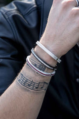 APM Monaco Pavé Bangle in Silver