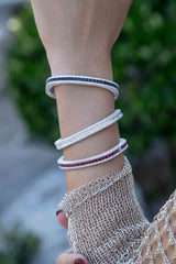 APM Monaco Pavé Bangle in Silver