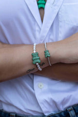 APM Monaco Baby Mint Yummy Bear Bracelet with Beads in Silver