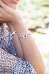 APM Monaco Blue Heart Adjustable Bracelet