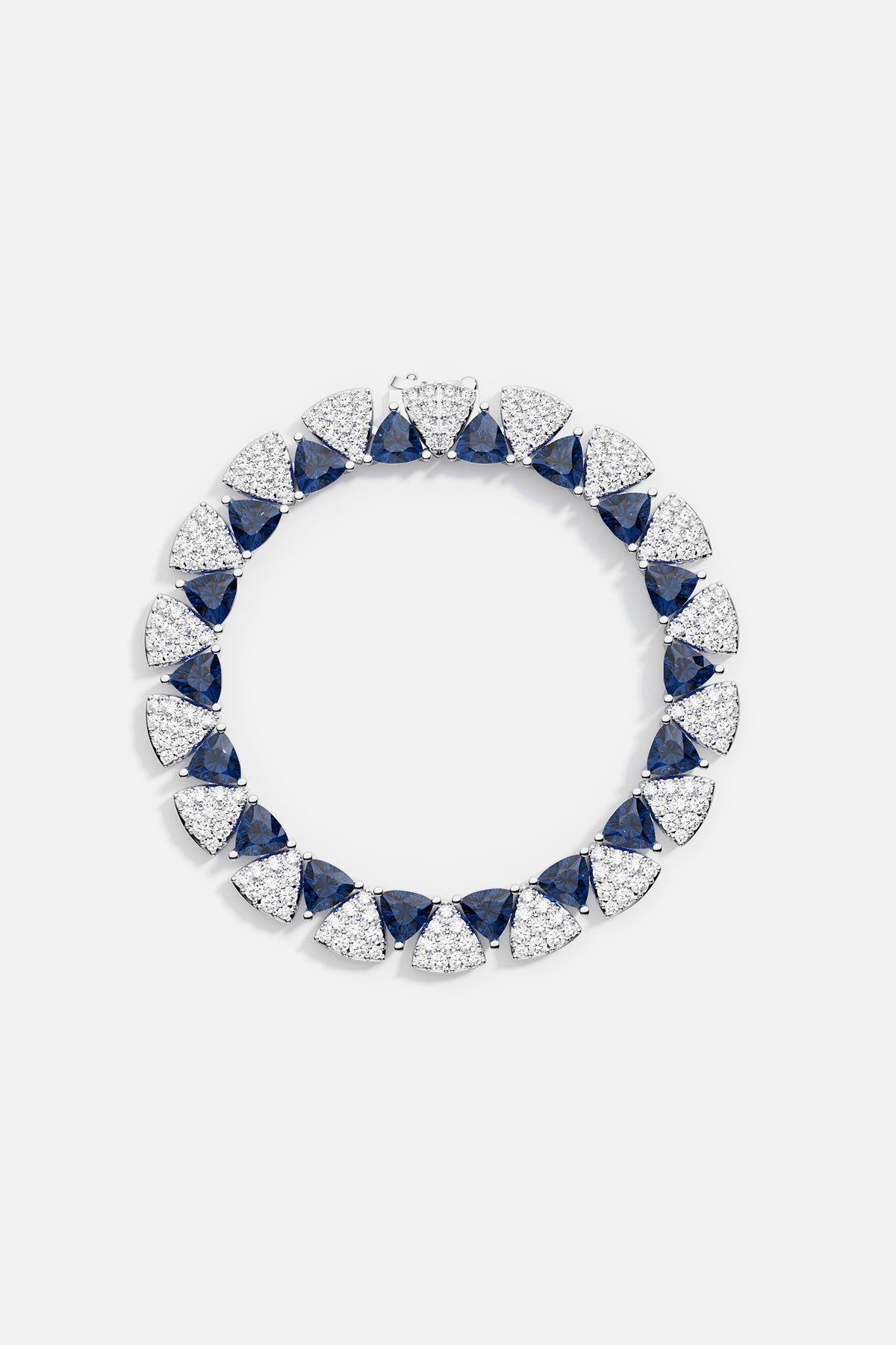 APM Monaco White & Blue Triangle Bracelet in Silver