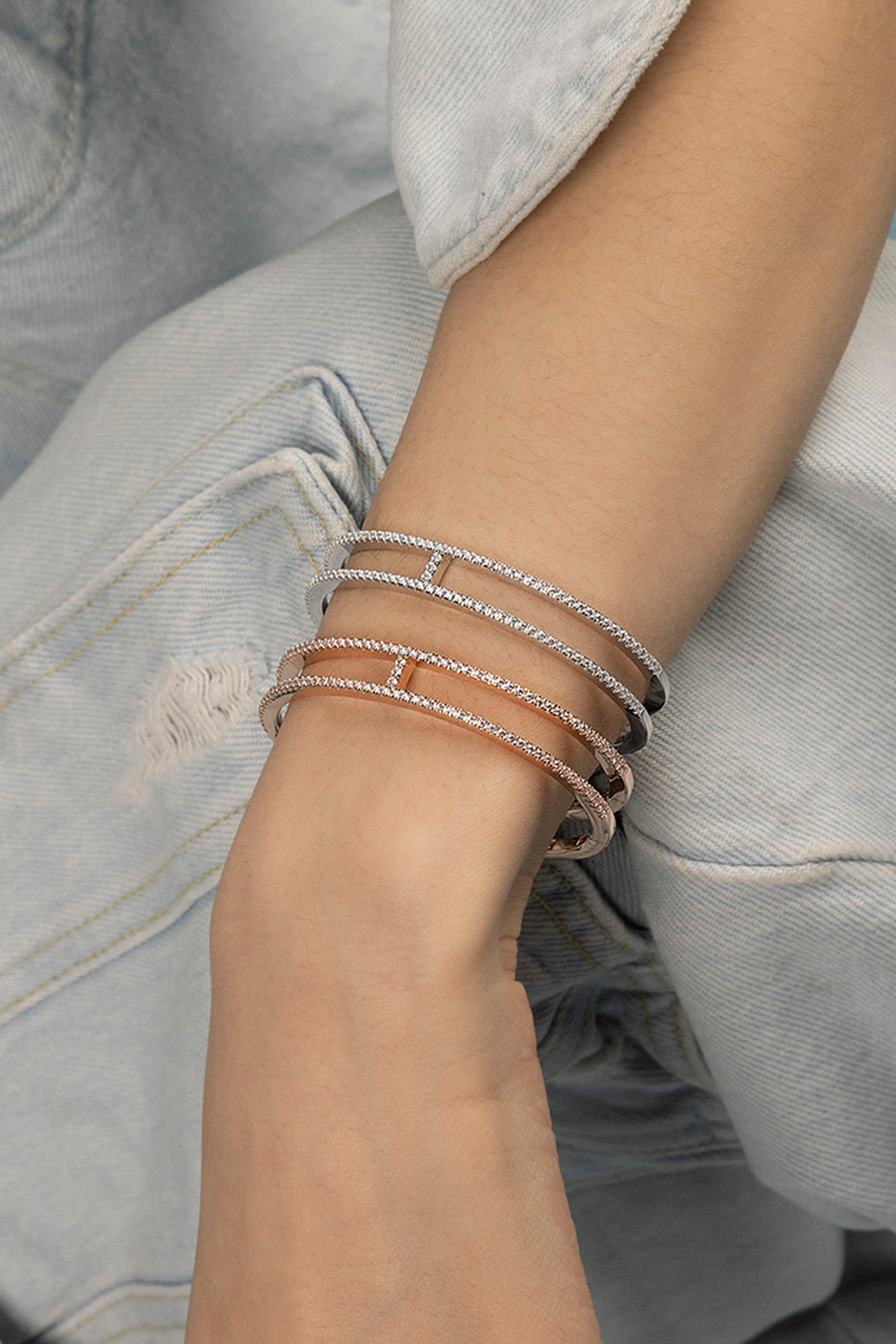 Double Line Pavé Cuff