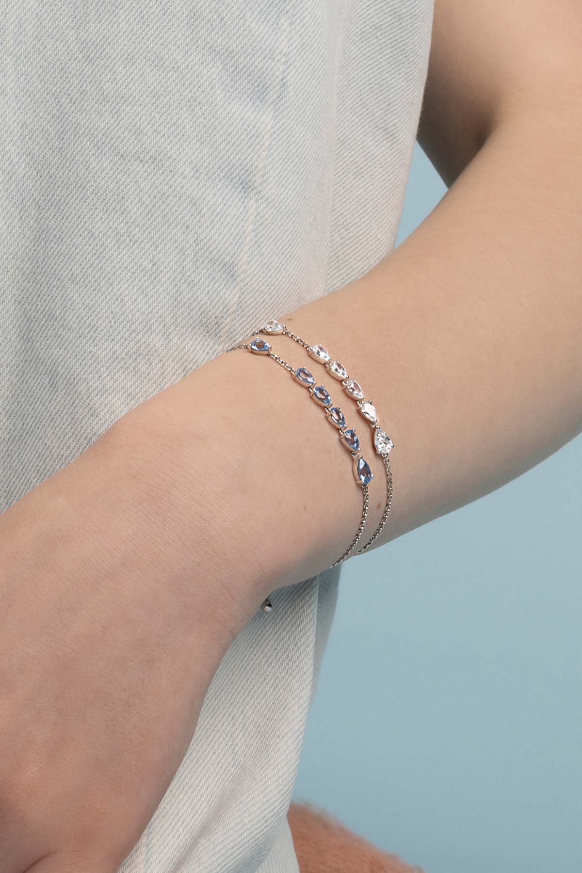 APM Monaco Aqua Drop Adjustable Bracelet in Silver