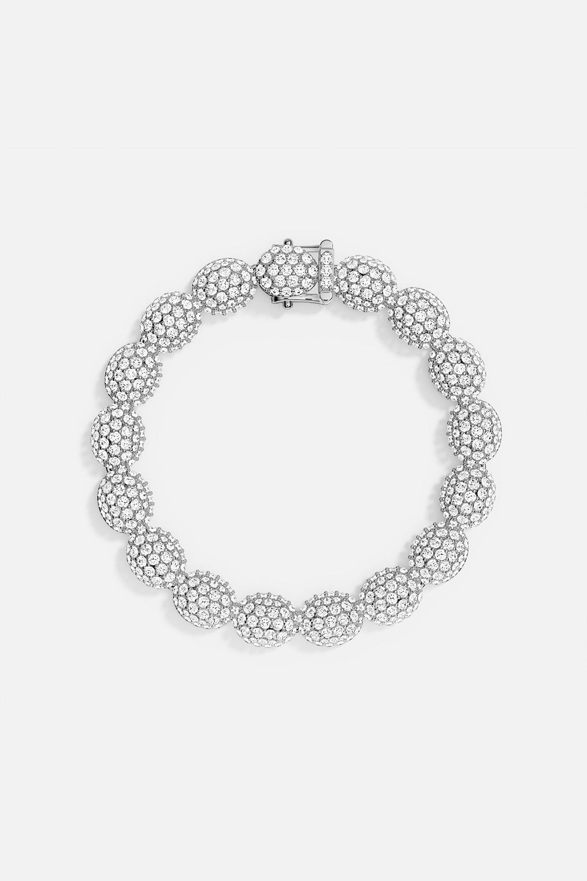 APM MONACO pave bracelet in silver on a white background