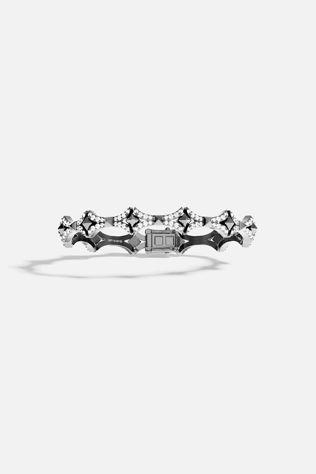 Dark grey silver ring on a white background