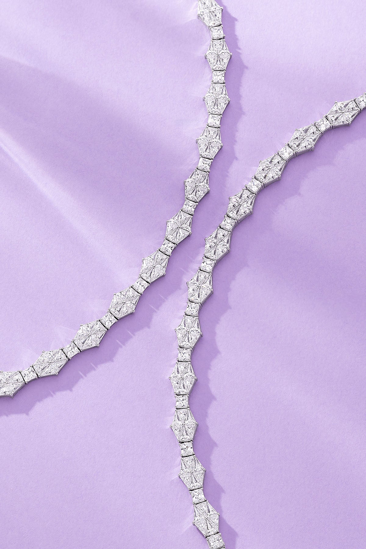 Art Deco Pavé Bracelet on a purple background