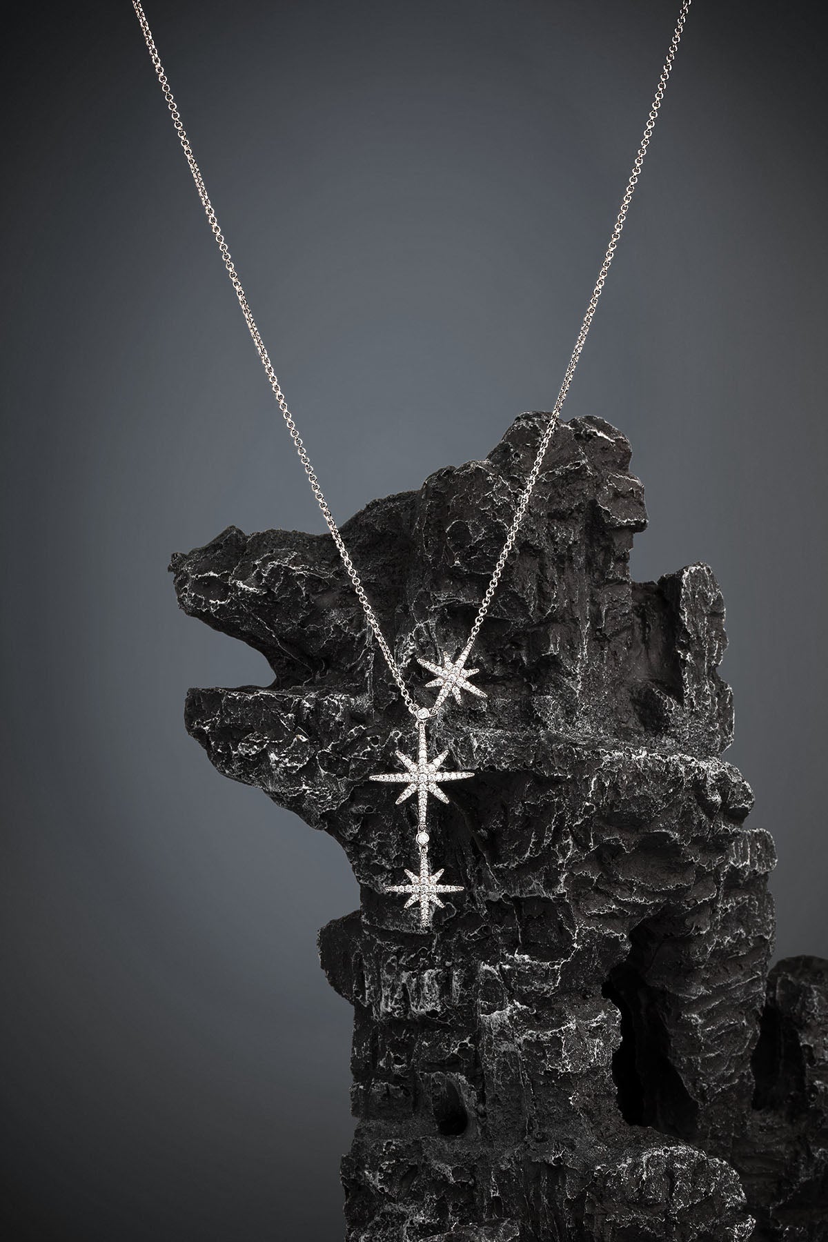 APM Monaco Triple Meteorites Adjustable Necklace in Silver