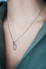 APM Monaco Chain Link Adjustable Necklace in Silver