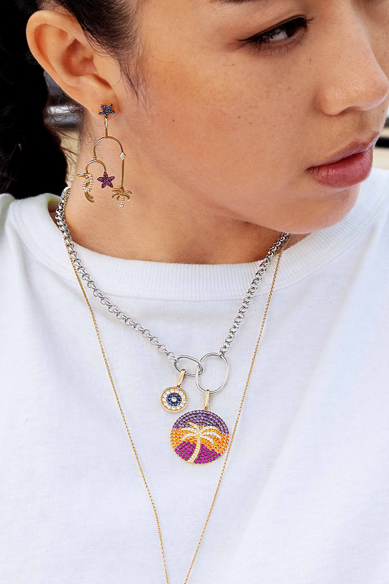 APM Monaco Intertwined Hoops Necklace in Silver