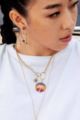 APM Monaco Long Intertwined Hoops Necklace in Yellow Gold