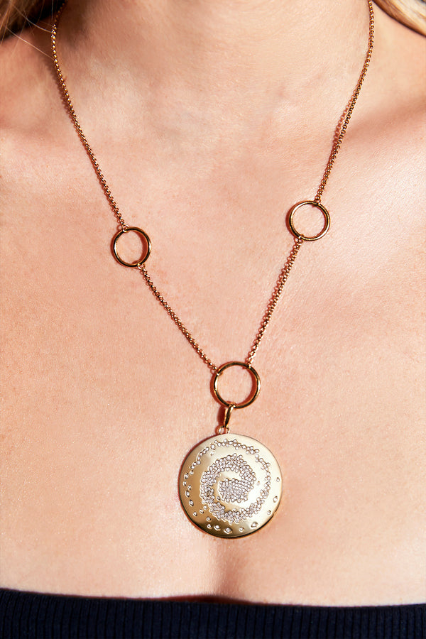 APM Monaco Galaxy Triple Hoop Adjustable Necklace in Silver