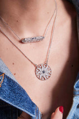 APM Monaco Lucky Eye And Symbols Adjustable Necklace in Silver