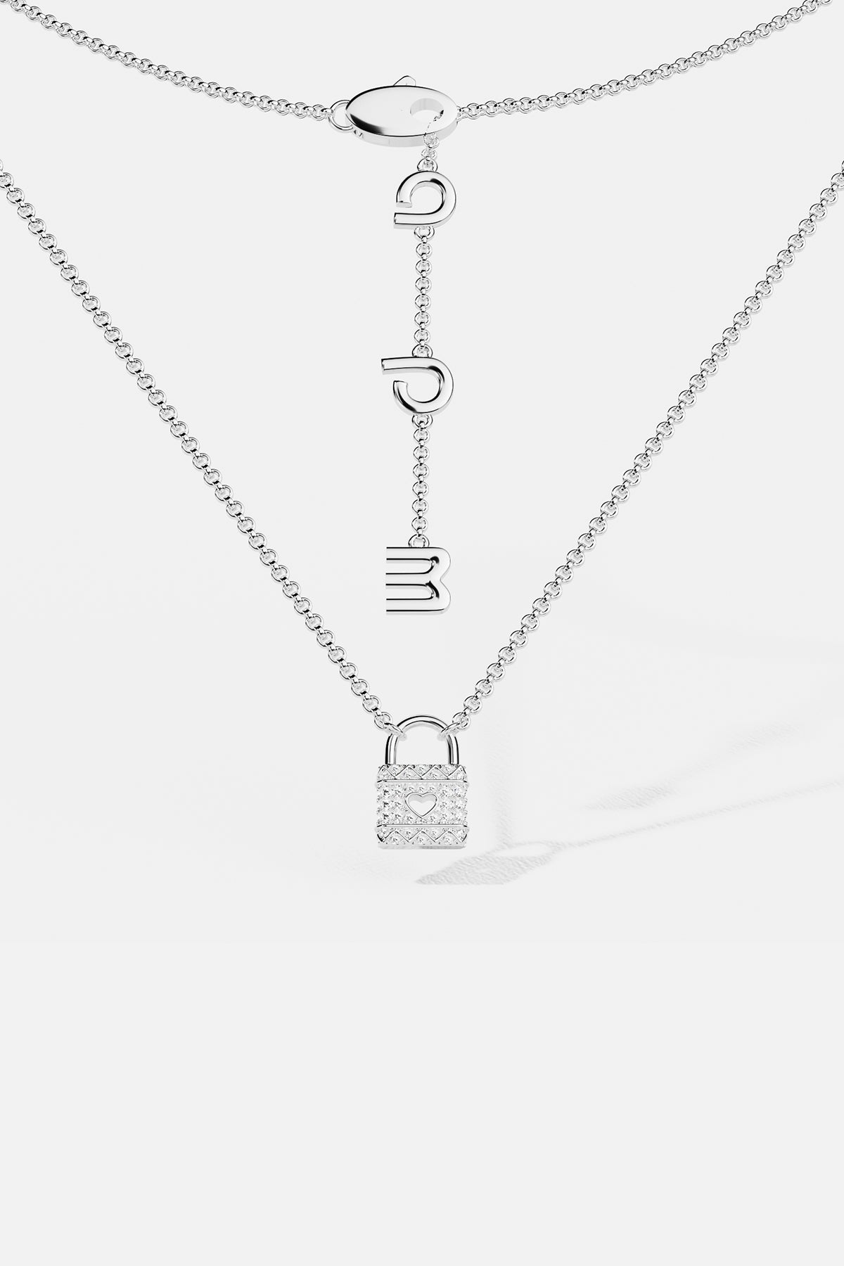 Paved Mini Lock Necklace