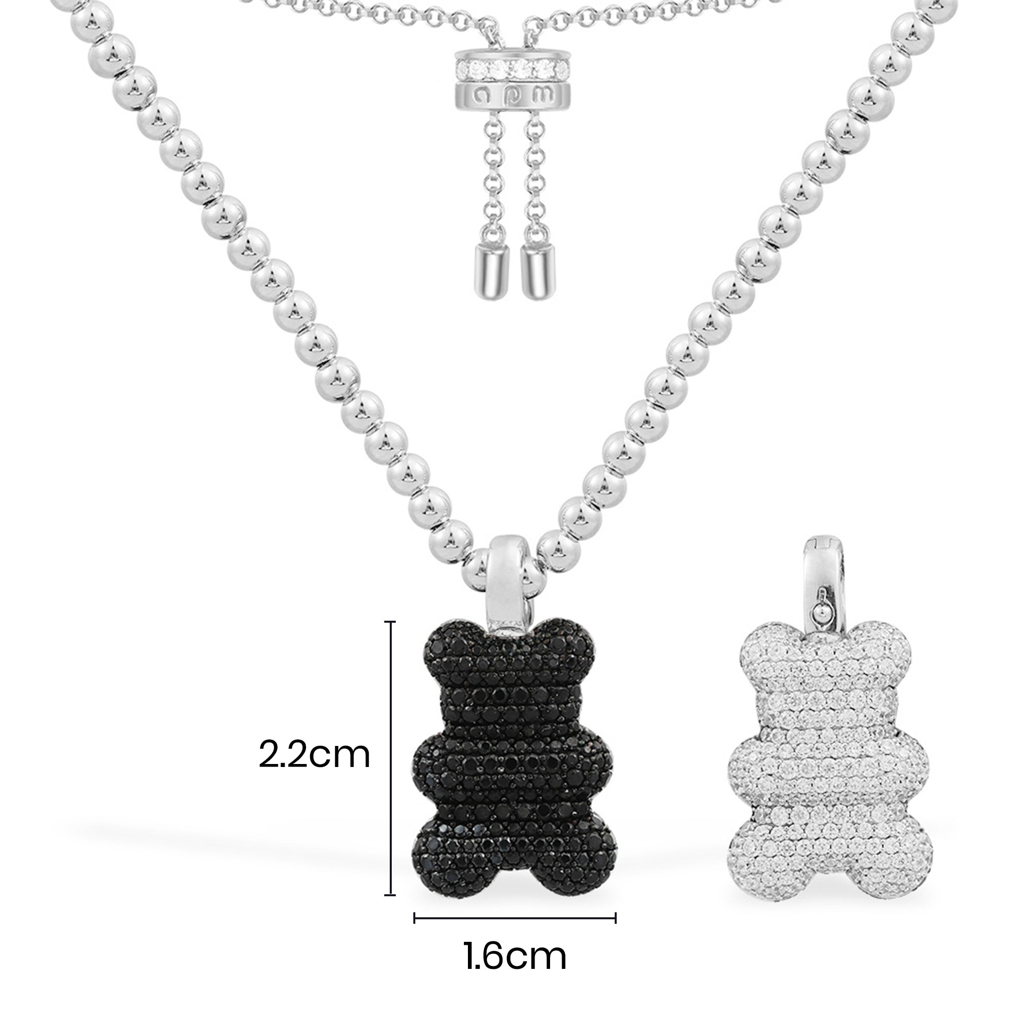 Mood Yummy Bear Adjustable Necklace with Beads - APM Monaco UK