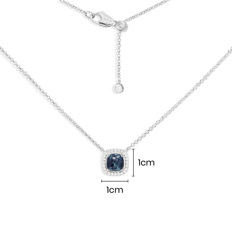 Dainty Blue Square Adjustable Necklace
